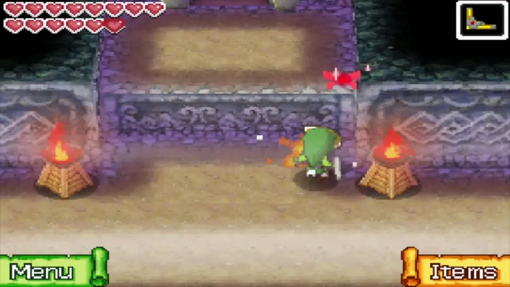 Link walks between two lit torches on B3 Link walks between two lit torches on B3