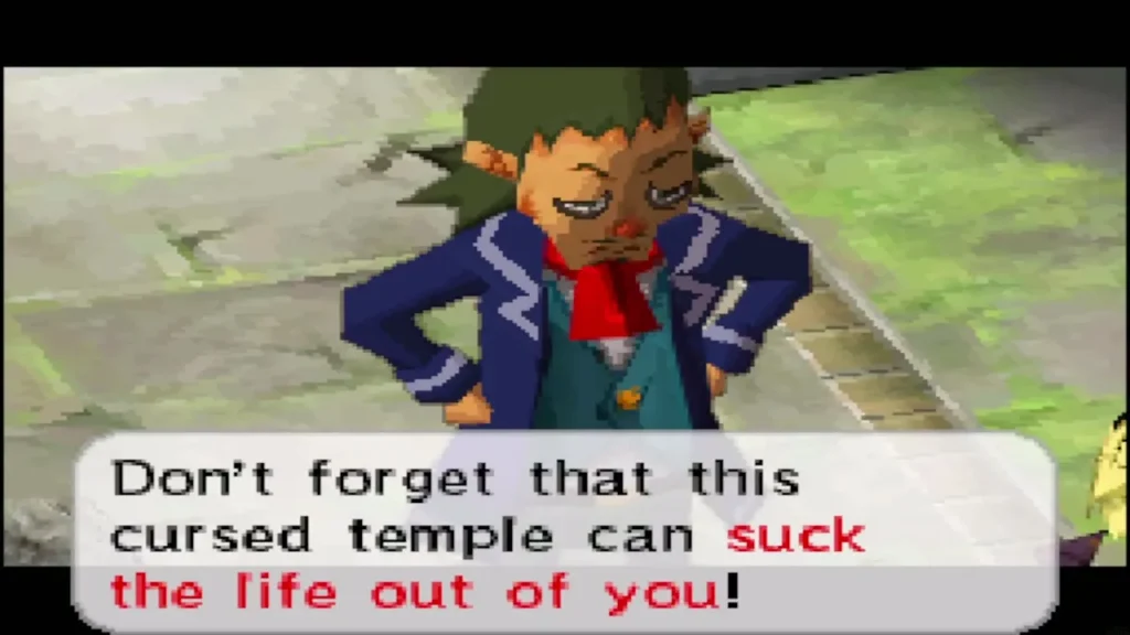 Linebeck warning that the cursed temple can suck the life out of you Linebeck warning that the cursed temple can suck the life out of you