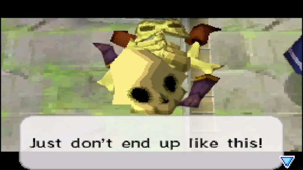 Linebeck holding up a skeleton skull and warning Link not to end up like this Linebeck holding up a skeleton skull and warning Link not to end up like this