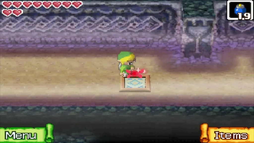 Link stands by the floor switch in the B1 corridor Link stands by the floor switch in the B1 corridor