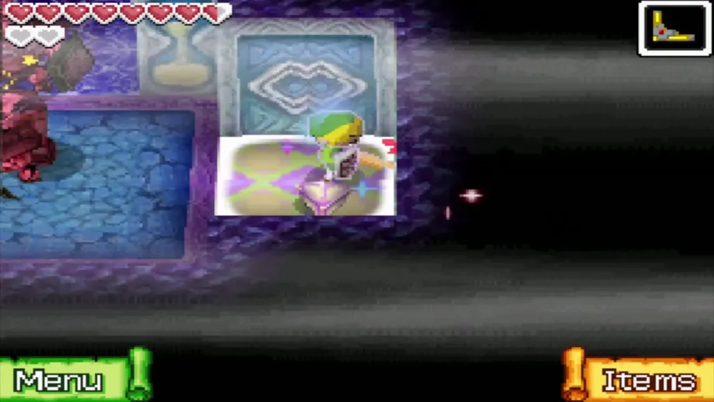 Link in a B8 Safe Zone with the triangle crystal at his feet and a Phantom beside the zone Link in a B8 Safe Zone with the triangle crystal at his feet and a Phantom beside the zone