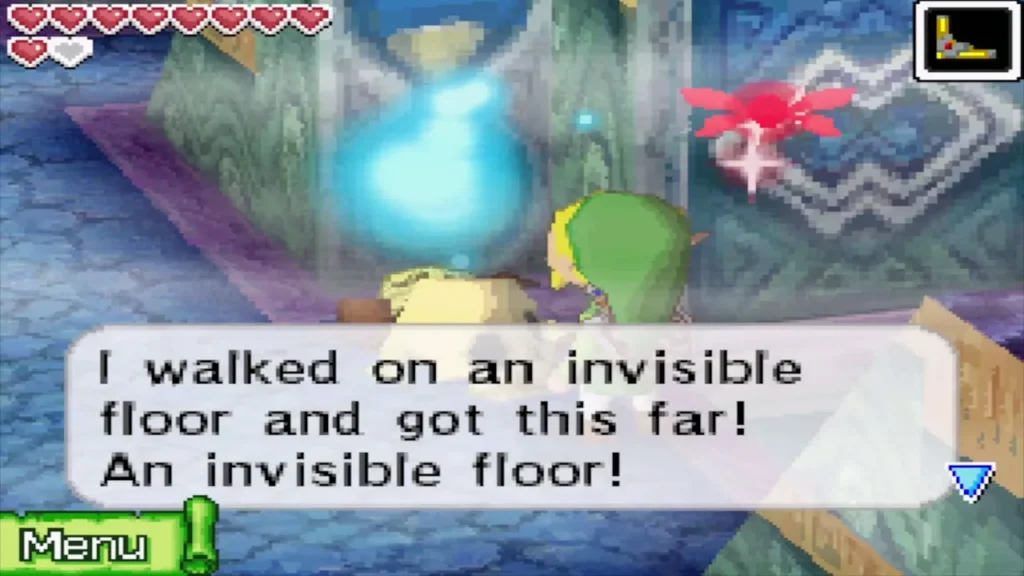 A skull telling Link it walked on an invisible floor A skull telling Link it walked on an invisible floor