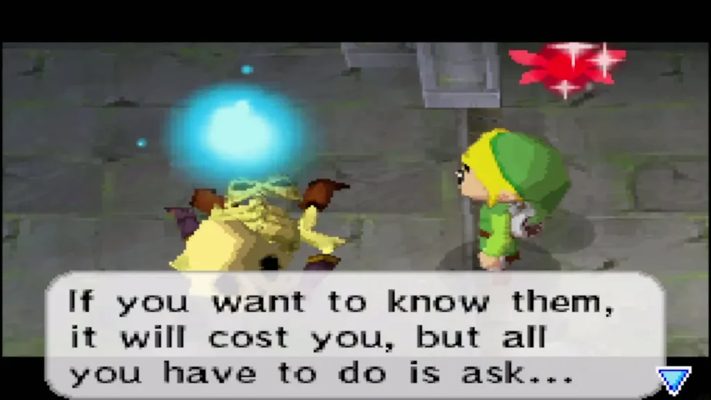 The skeleton adventurer offering to share the temple's secrets for a price The skeleton adventurer offering to share the temple's secrets for a price