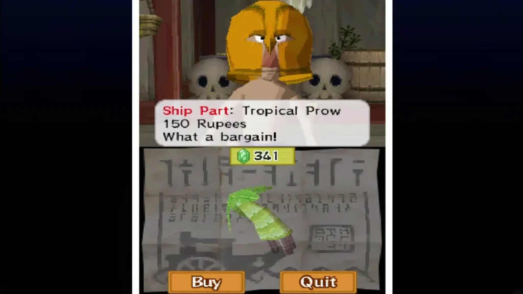Beedle offering the Tropical Prow ship part for 150 Rupees Beedle offering the Tropical Prow ship part for 150 Rupees