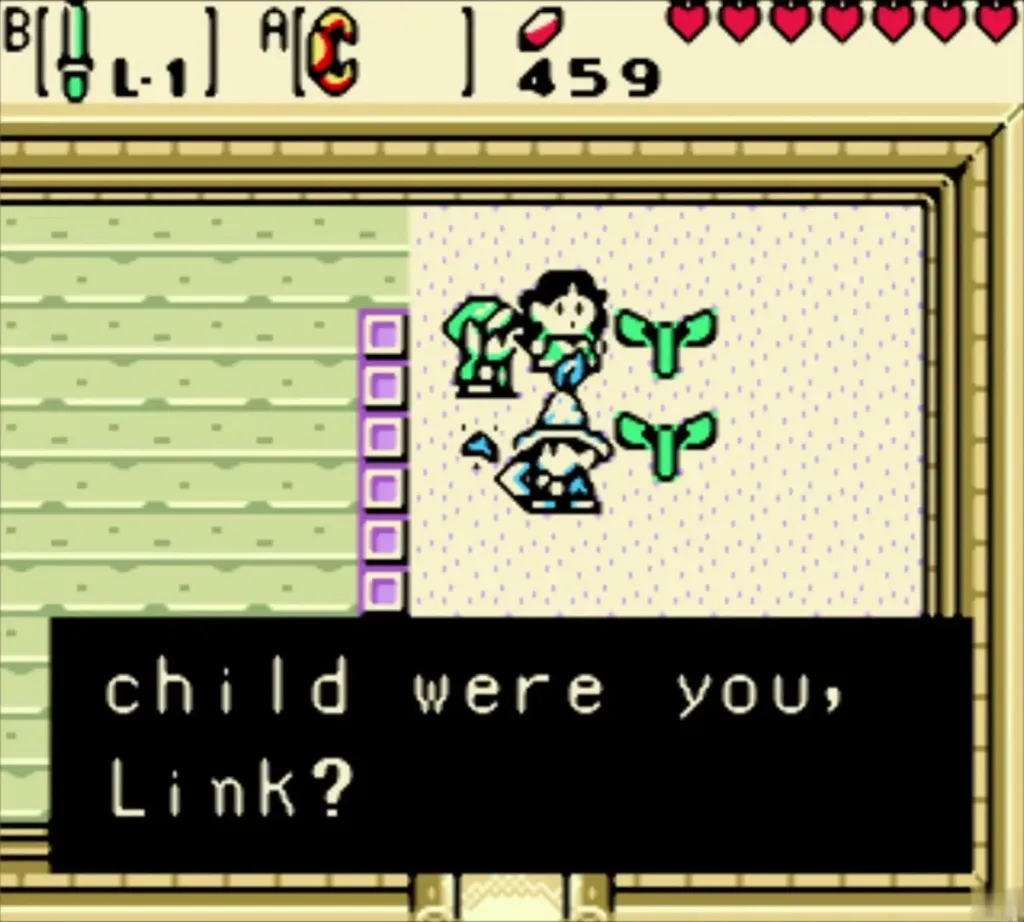 Blossom asking Link what kind of child he was