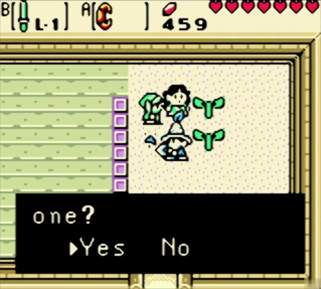 Link answering Yes or No to Blossom's question about his childhood