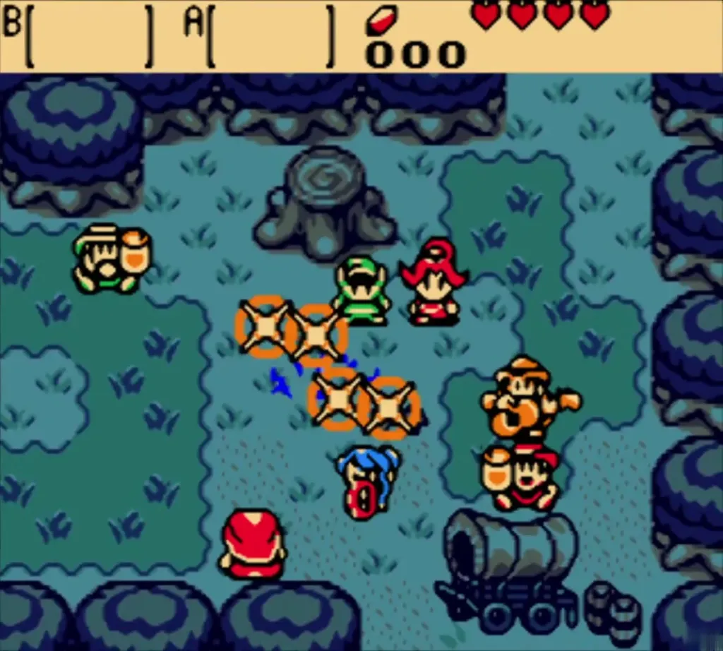 Onox appears before Din, Link and the troupe in a dark forest clearing