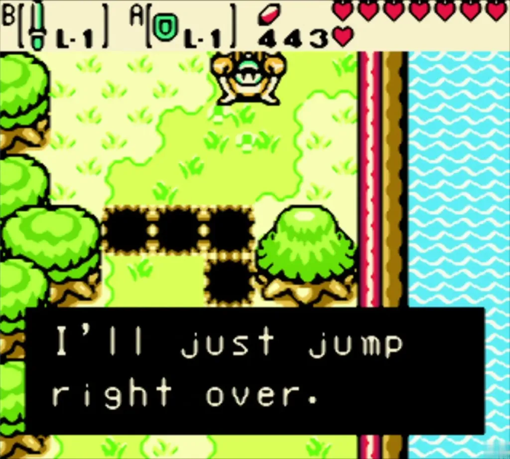 Ricky saying I'll just jump right over as he stands near the holes