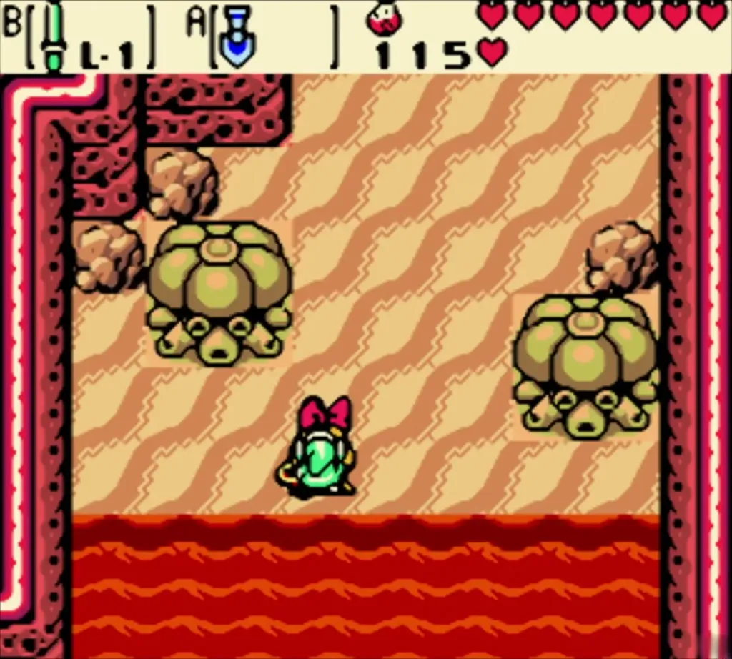 Rosa wearing her new ribbon alone at the lava shore