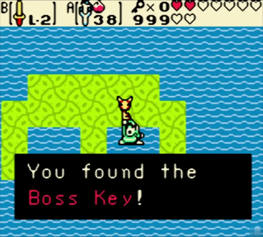 You found the Boss Key message box on the island in the water You found the Boss Key message box on the island in the water