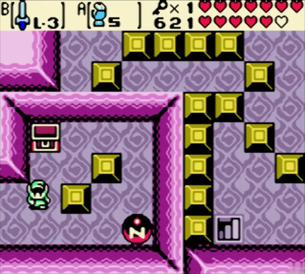 Link beside the opened chest after the magnet orb puzzle in Explorer's Crypt Link beside the opened chest after the magnet orb puzzle in Explorer's Crypt