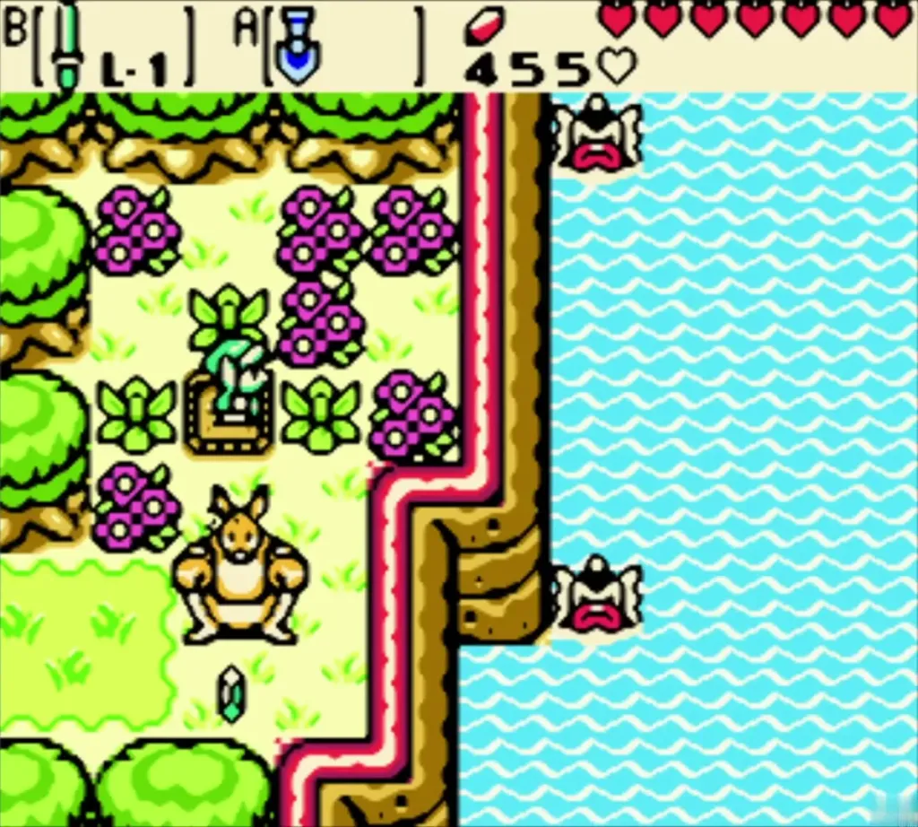 Link riding Dimitri beside the soft-soil patch on the Spool Swamp shore Link riding Dimitri beside the soft-soil patch on the Spool Swamp shore