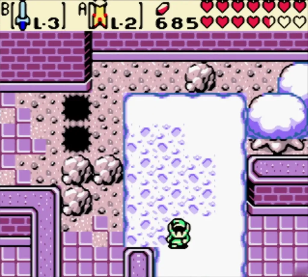 Link by the portal in the purple-brick Temple Remains field Link by the portal in the purple-brick Temple Remains field