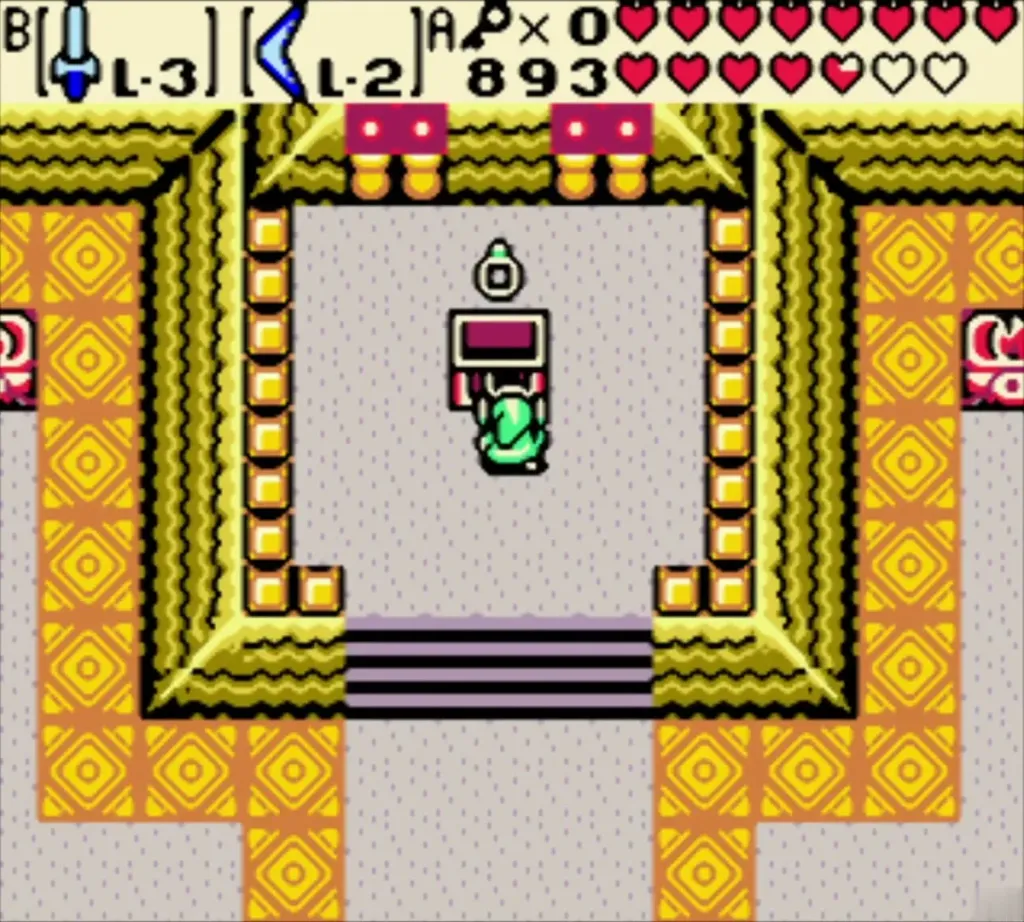 Link opening the chest in the last room of the Hero's Cave Link opening the chest in the last room of the Hero's Cave