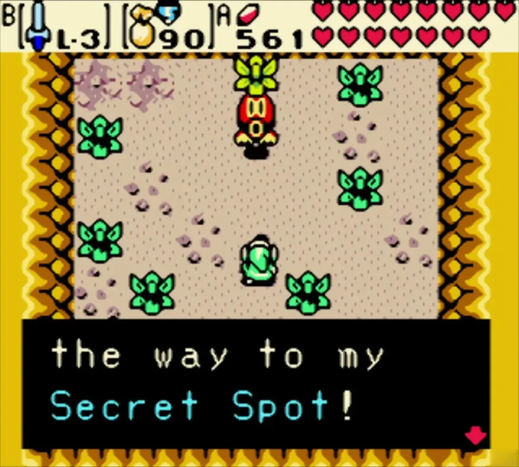 The Deku Scrub telling Link the way to the secret spot after the Phonograph trade The Deku Scrub telling Link the way to the secret spot after the Phonograph trade