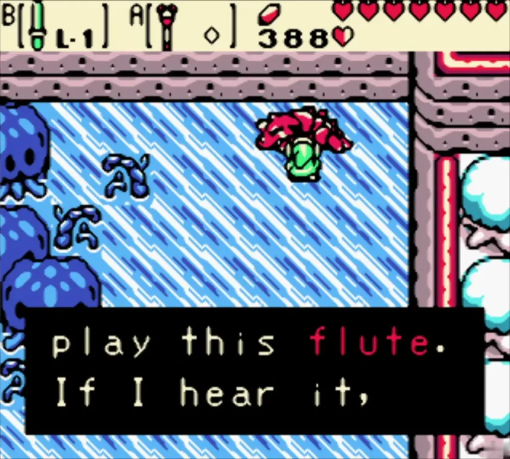 Dimitri on the ice telling Link to play this flute and he will hear it Dimitri on the ice telling Link to play this flute and he will hear it