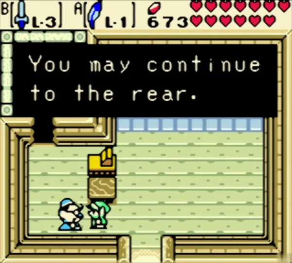 Horon Village shopkeeper letting Link continue to the rear members room Horon Village shopkeeper letting Link continue to the rear members room