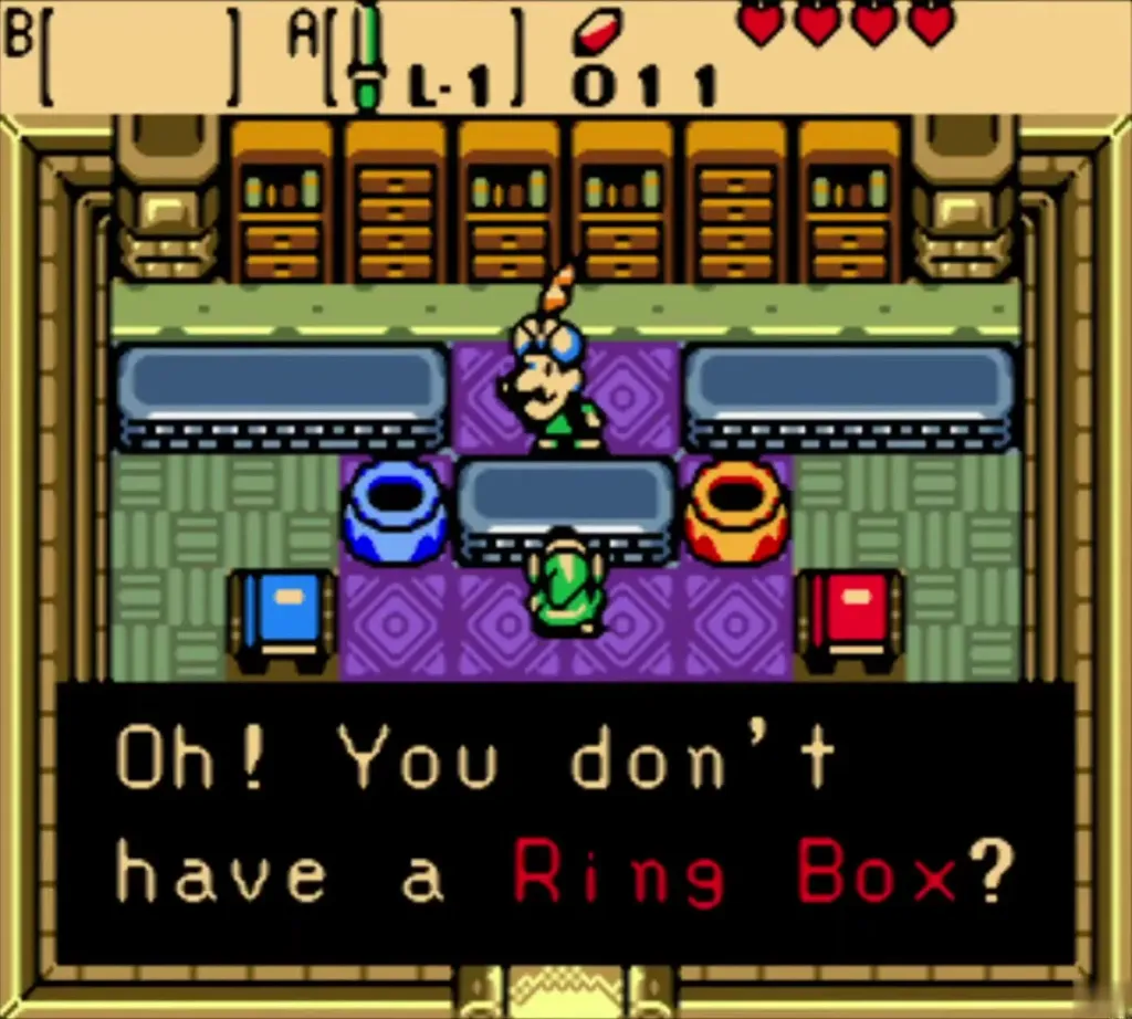 Vasu at his counter telling Link he does not have a Ring Box yet Vasu at his counter telling Link he does not have a Ring Box yet
