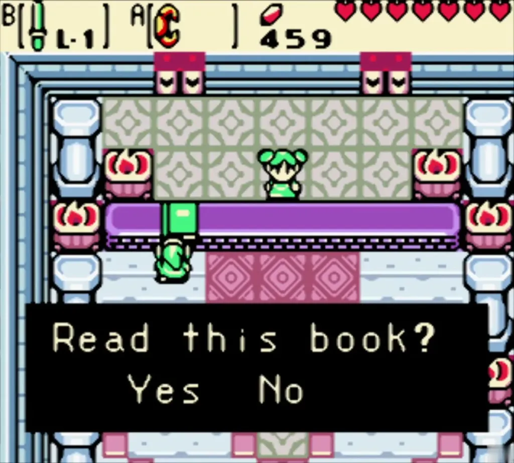 Farore's Memory book prompt asking Read this book? with Yes and No Farore's Memory book prompt asking Read this book? with Yes and No