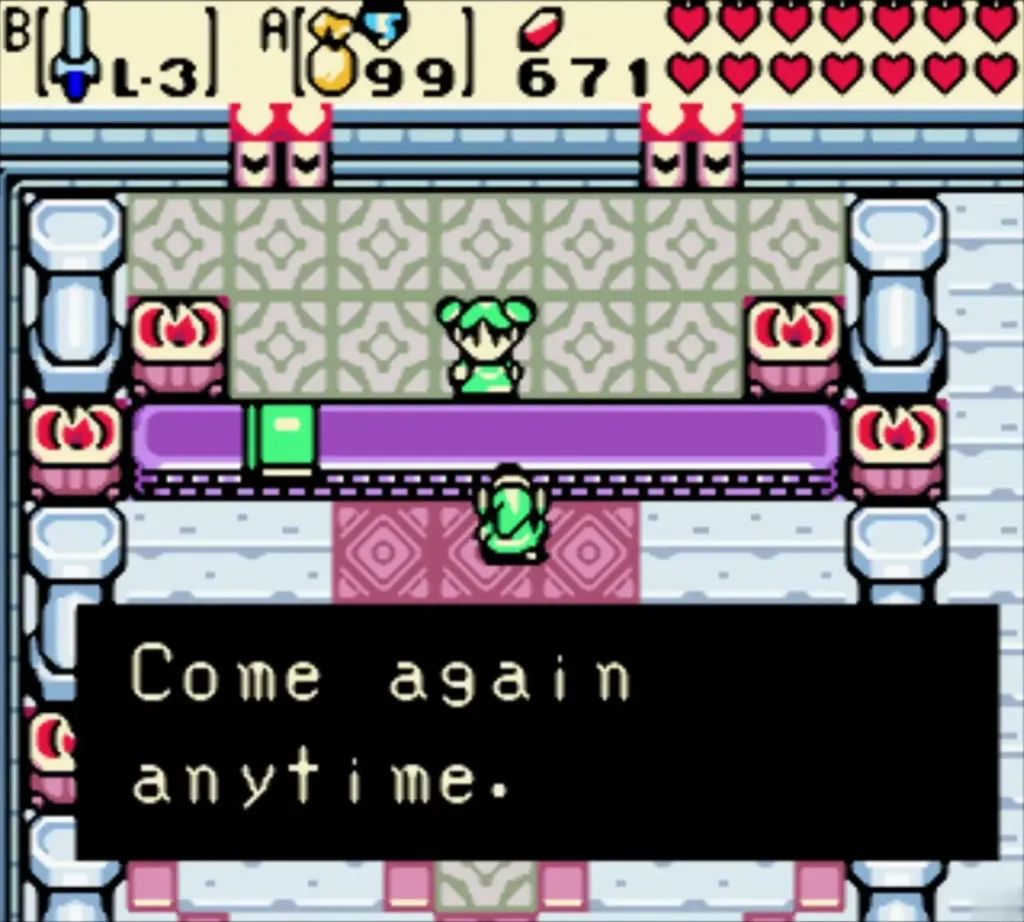 Secret chamber message Come again anytime after the Bomb Bag reward Secret chamber message Come again anytime after the Bomb Bag reward