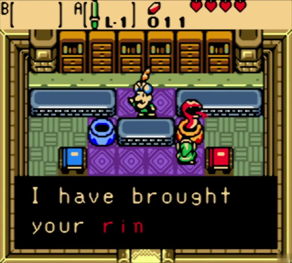 Red Snake at the Jewelers counter saying I have brought your rings Red Snake at the Jewelers counter saying I have brought your rings