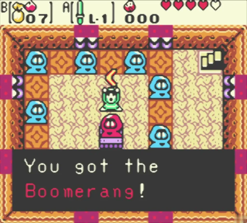 Item-get box reading You got the Boomerang! after winning the Dance Hall Item-get box reading You got the Boomerang! after winning the Dance Hall