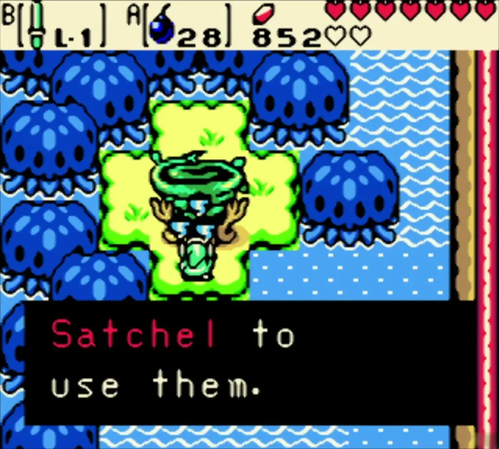 The Seed Satchel message after the Gale Seeds are collected