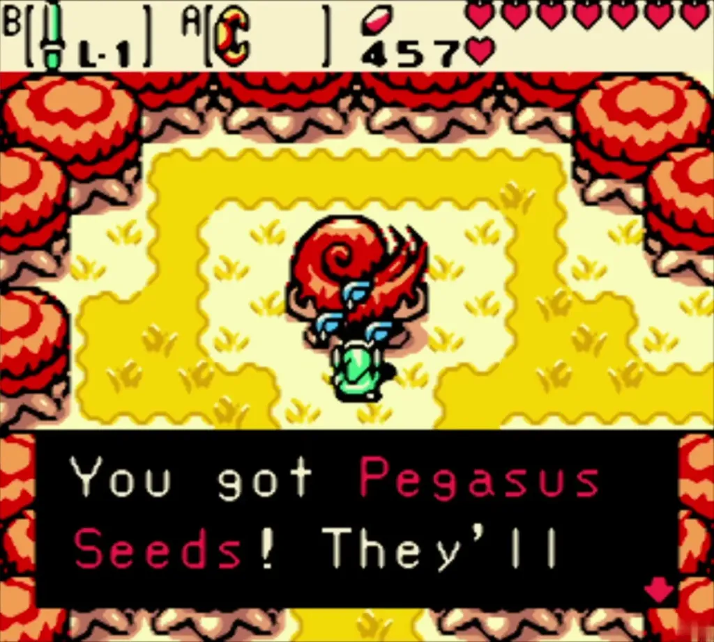 Link holding the Pegasus Seeds with the item message complete