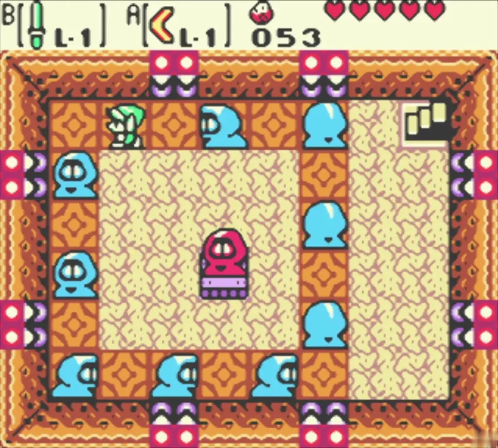 Link in the Dance Hall room with the dancers, Ore Chunks count at 53 in the corner Link in the Dance Hall room with the dancers, Ore Chunks count at 53 in the corner
