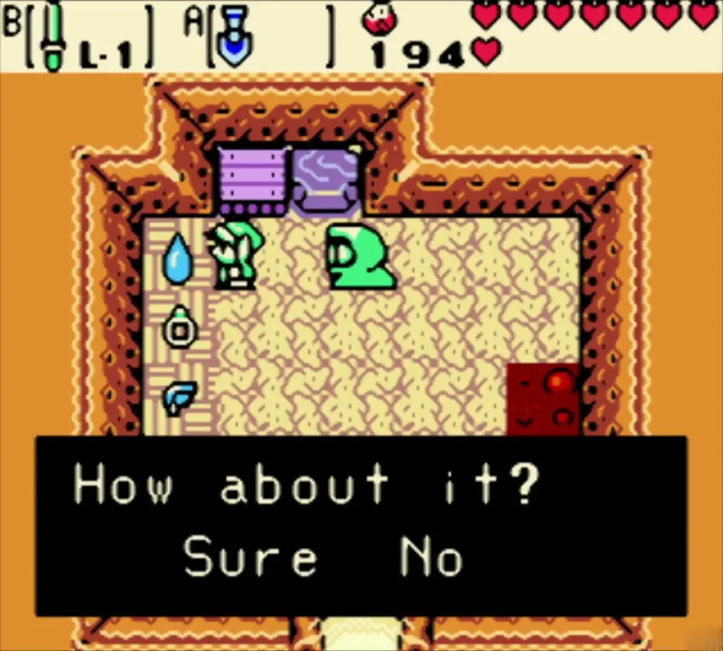 Market keeper asking How about it? with Sure and No for a seed ring Market keeper asking How about it? with Sure and No for a seed ring