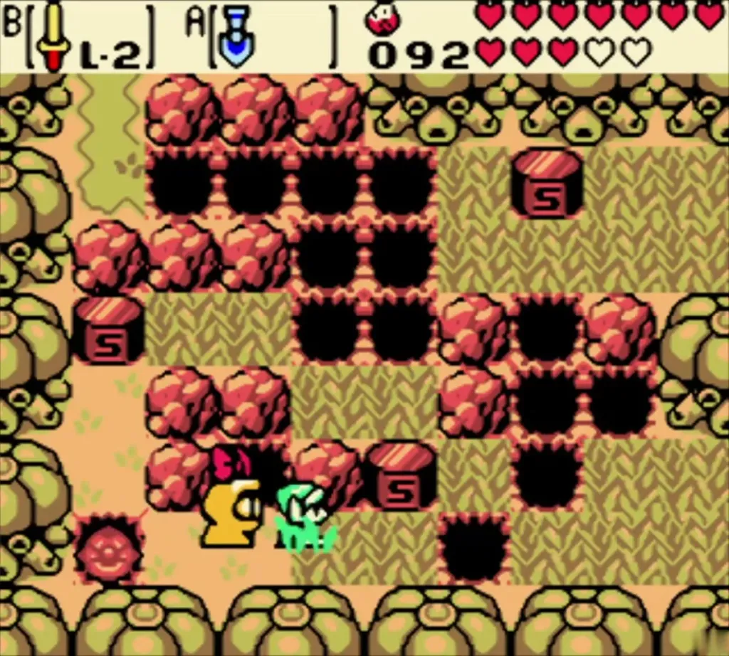 Link pulling a block across the pit field with the Magnetic Gloves Link pulling a block across the pit field with the Magnetic Gloves