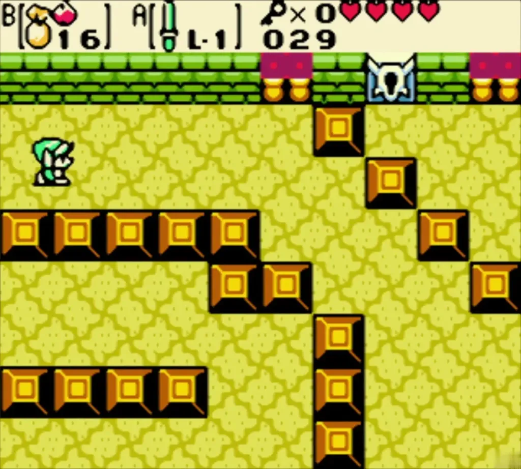 Link in the room before the boss door on the north wall Link in the room before the boss door on the north wall