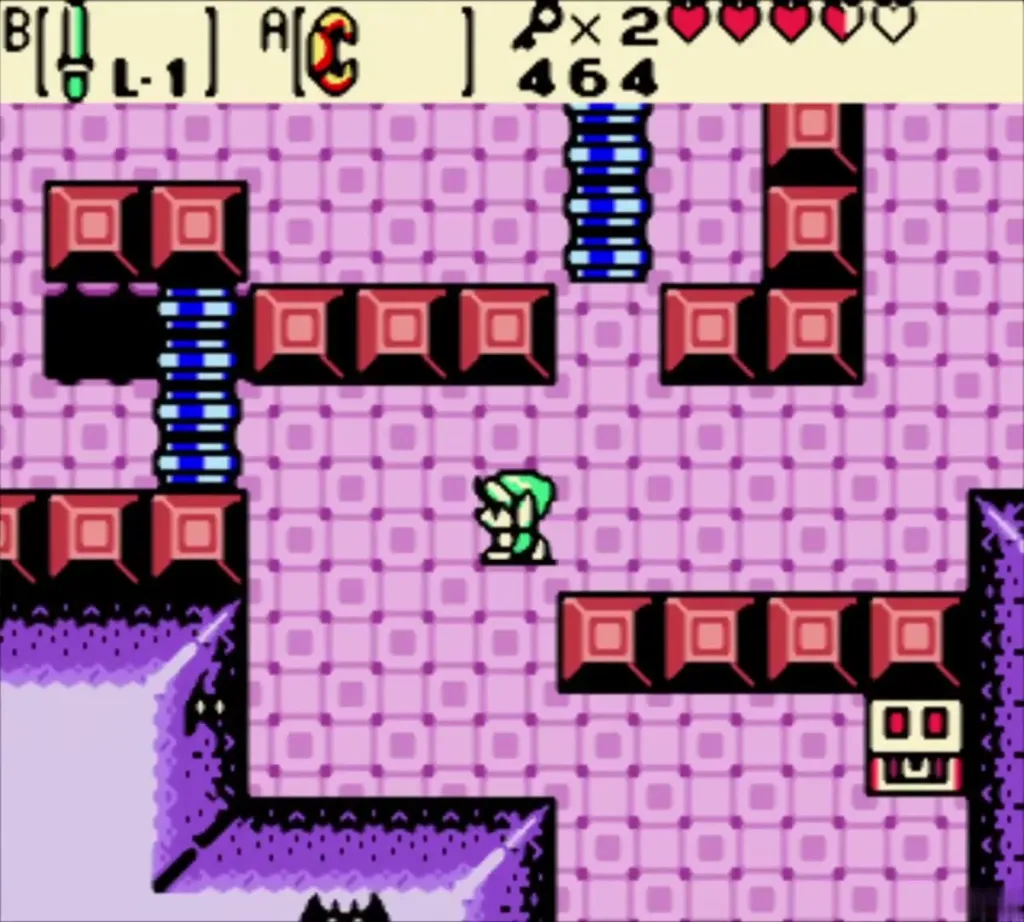 The chest at the bottom of the roller room with Link approaching The chest at the bottom of the roller room with Link approaching