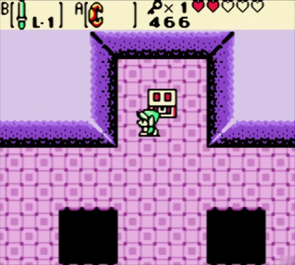 Link at the cleared chest about to open it Link at the cleared chest about to open it