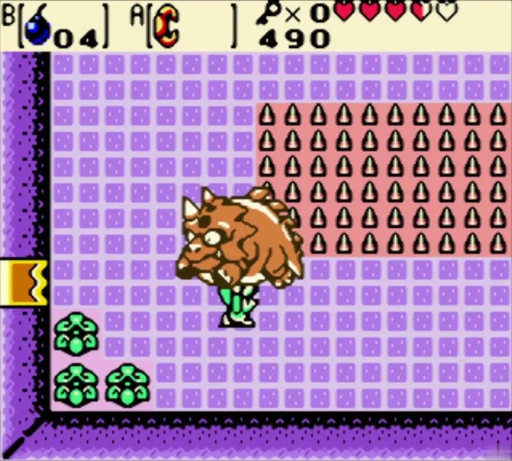 Link lifting the swollen Dodongo with the Power Bracelet Link lifting the swollen Dodongo with the Power Bracelet
