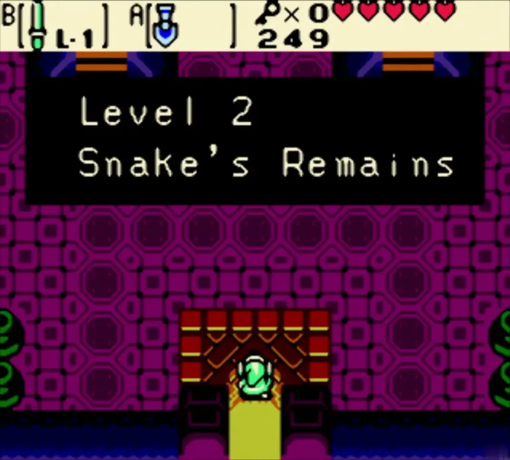 The Level 2 Snake's Remains title over the entrance hall The Level 2 Snake's Remains title over the entrance hall