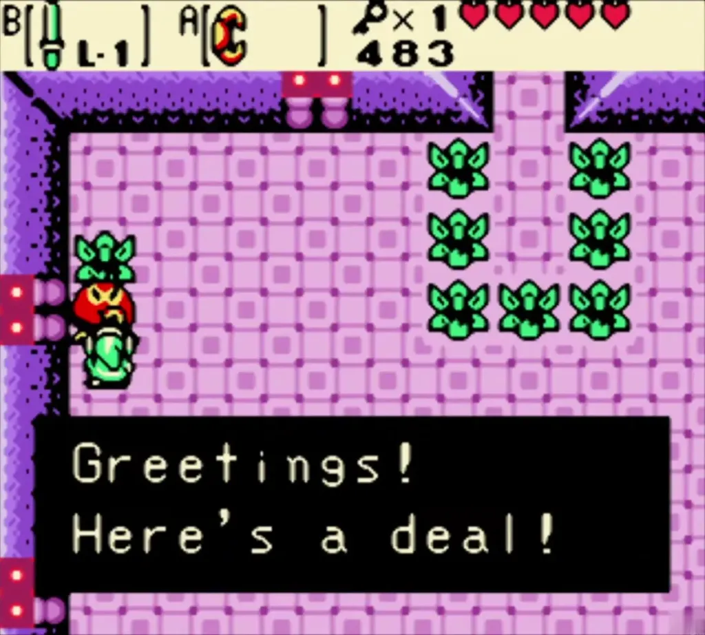 The merchant greeting Link with Here's a deal The merchant greeting Link with Here's a deal