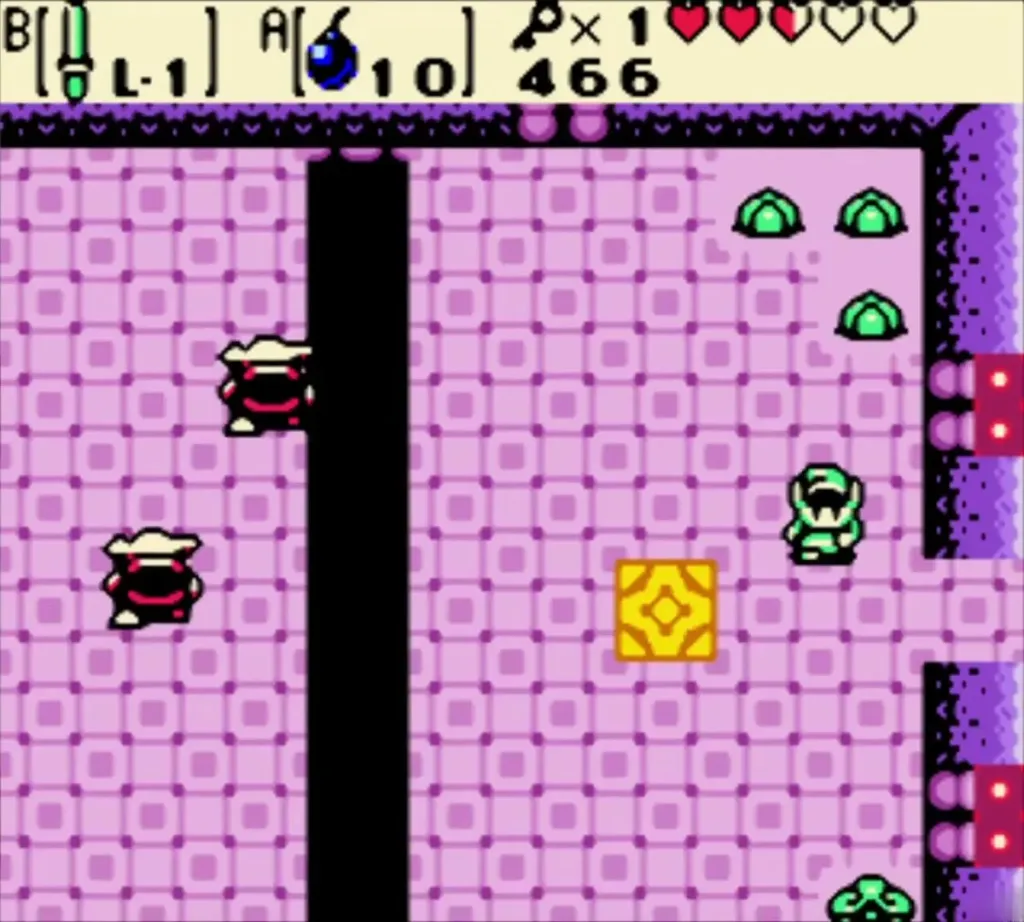 Two Pig Warriors across the wide gap with bushes beside Link Two Pig Warriors across the wide gap with bushes beside Link