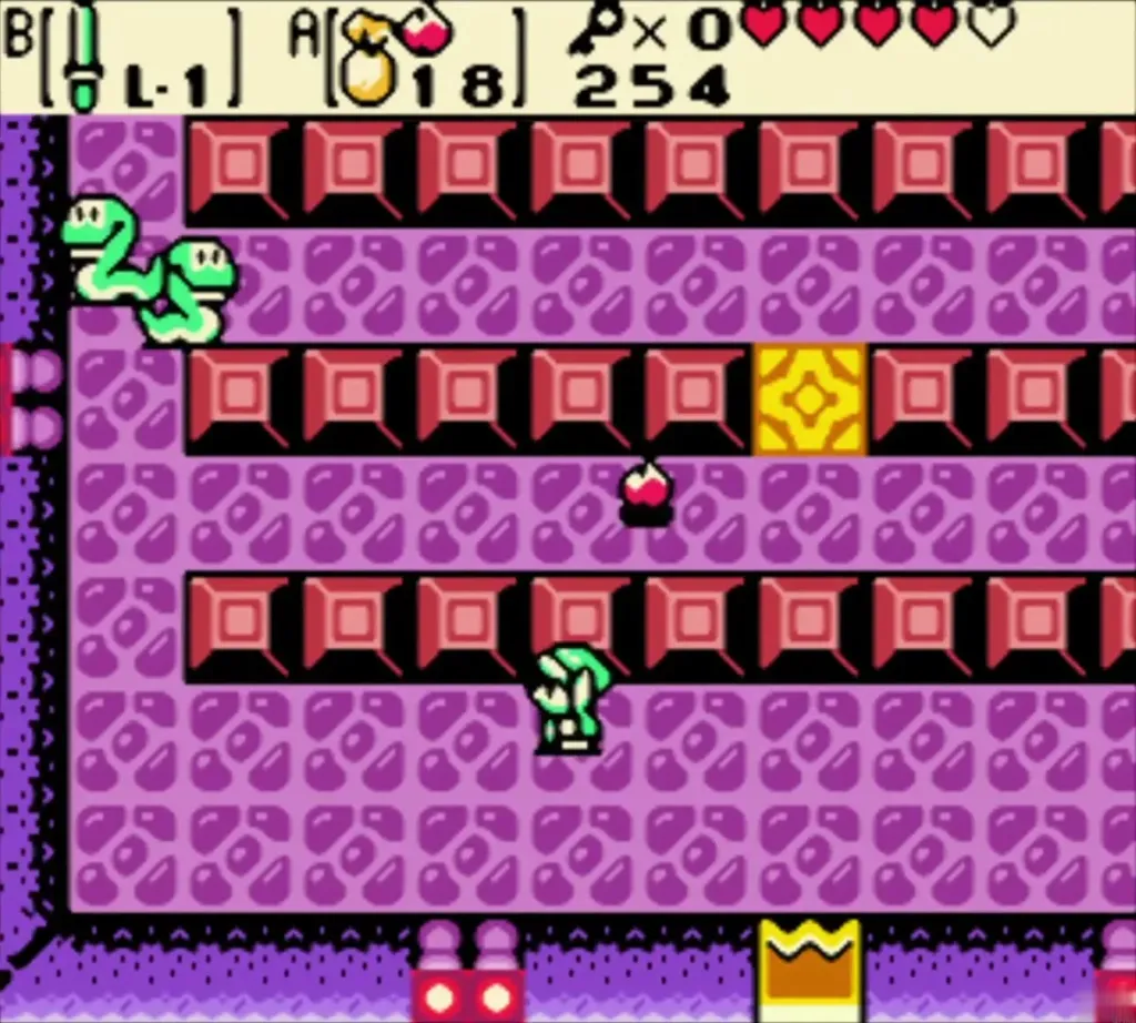 Link in the Rope room with a Rope slithering in the corner Link in the Rope room with a Rope slithering in the corner