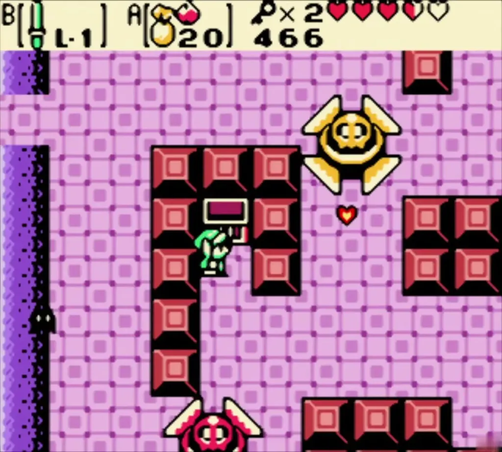 The yellow giant Blade Trap sweeping around as Link leaves the chest The yellow giant Blade Trap sweeping around as Link leaves the chest