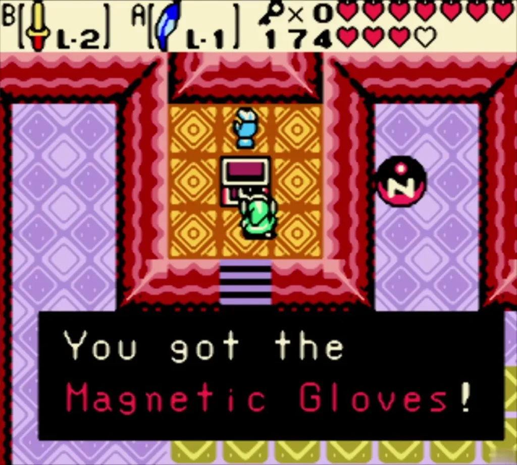 You got the Magnetic Gloves message box fully typed over Link