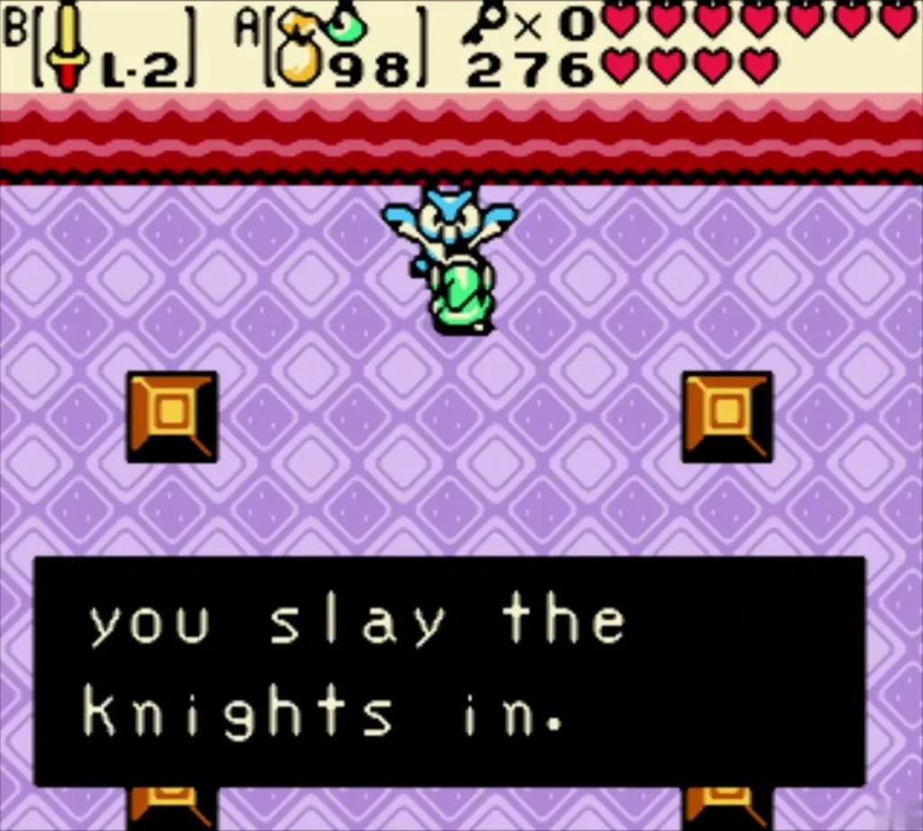 Owl hint message box about the order to slay the knights