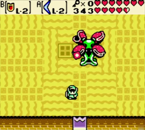Manhandla with its red mouths open at the top of the boss room Manhandla with its red mouths open at the top of the boss room