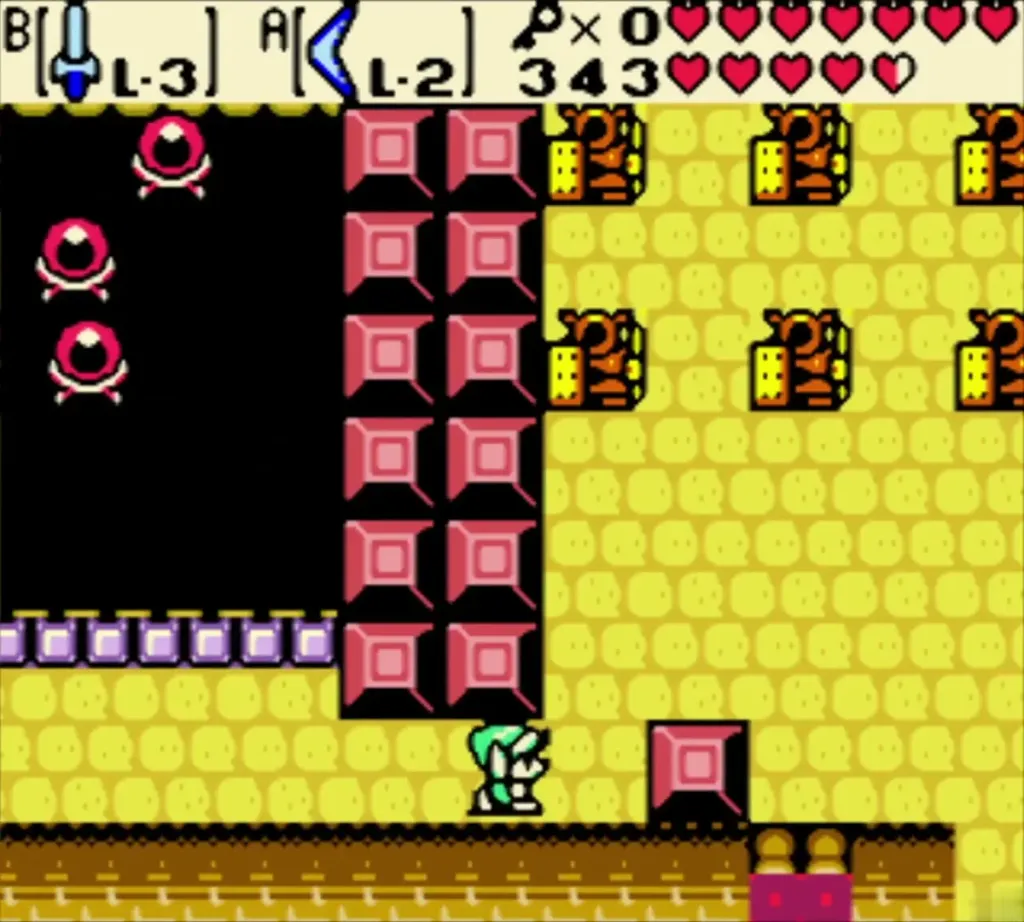 Link at the entrance of the trap room with Bladed Traps and arrow turrets Link at the entrance of the trap room with Bladed Traps and arrow turrets