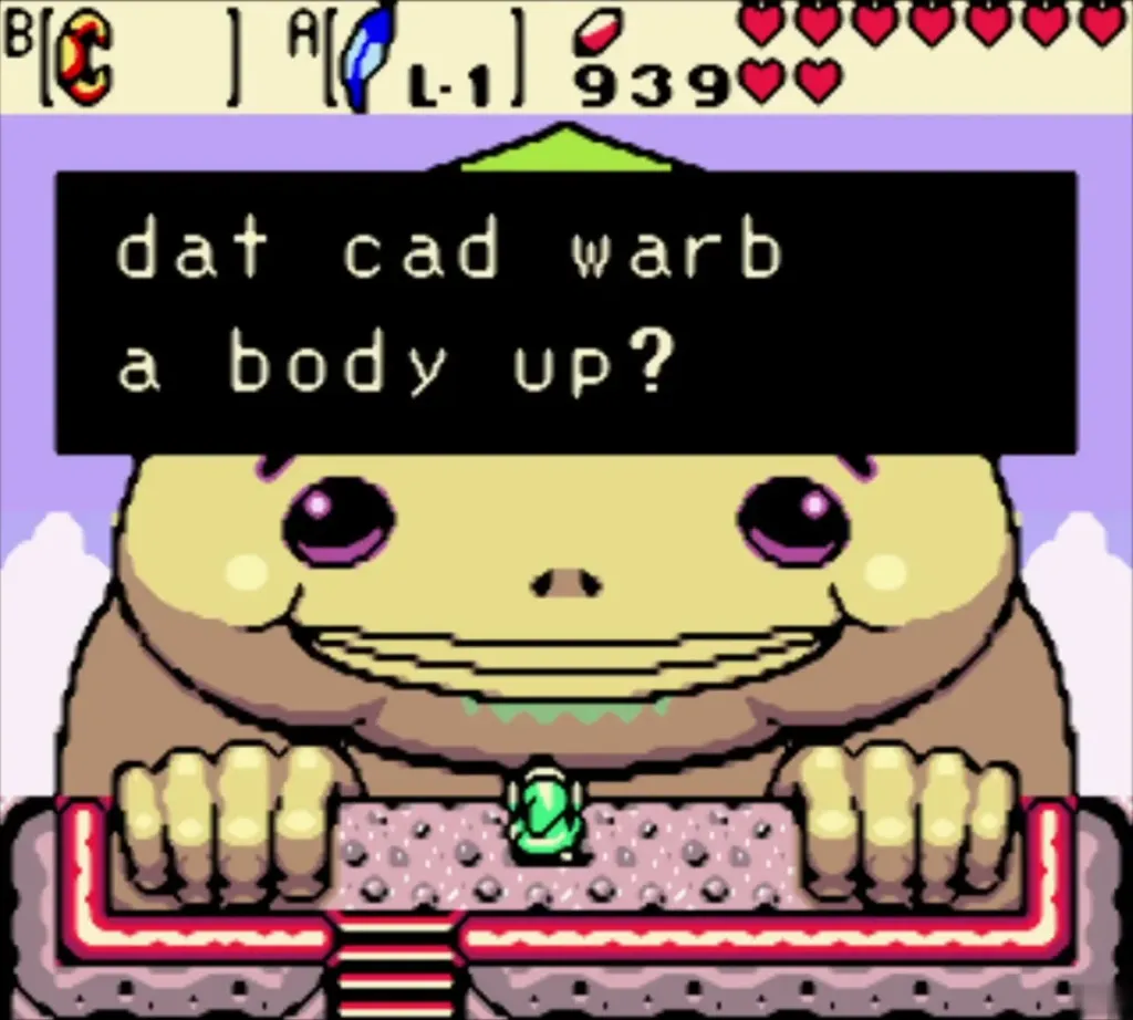 Biggoron begs for something to warm his body up Biggoron begs for something to warm his body up