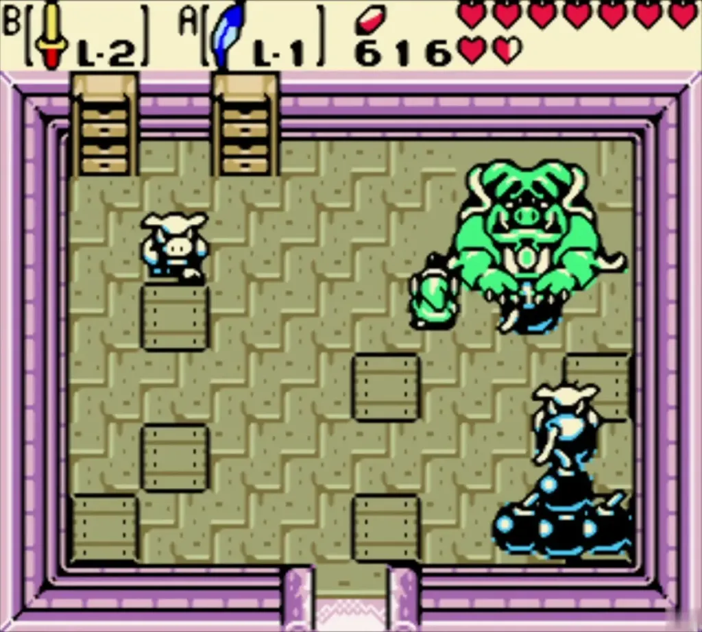 Inside the blue house the Great Moblin sits by his heap of bombs Inside the blue house the Great Moblin sits by his heap of bombs
