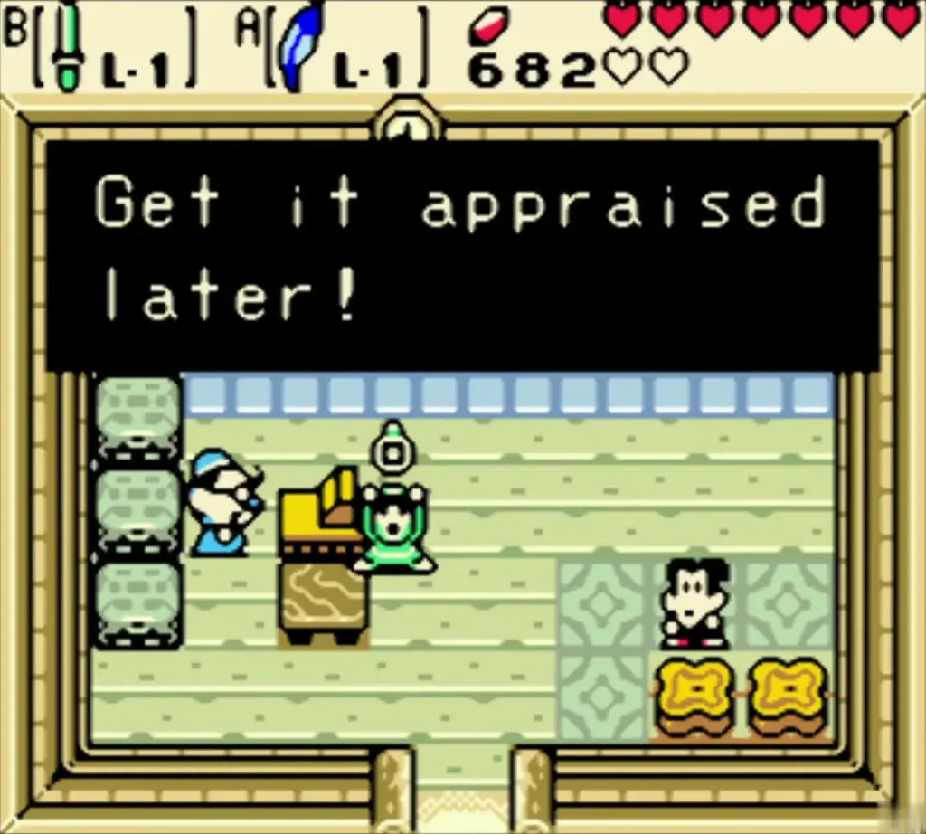 Link holding up the ring bought in the Advance Shop, get it appraised later Link holding up the ring bought in the Advance Shop, get it appraised later