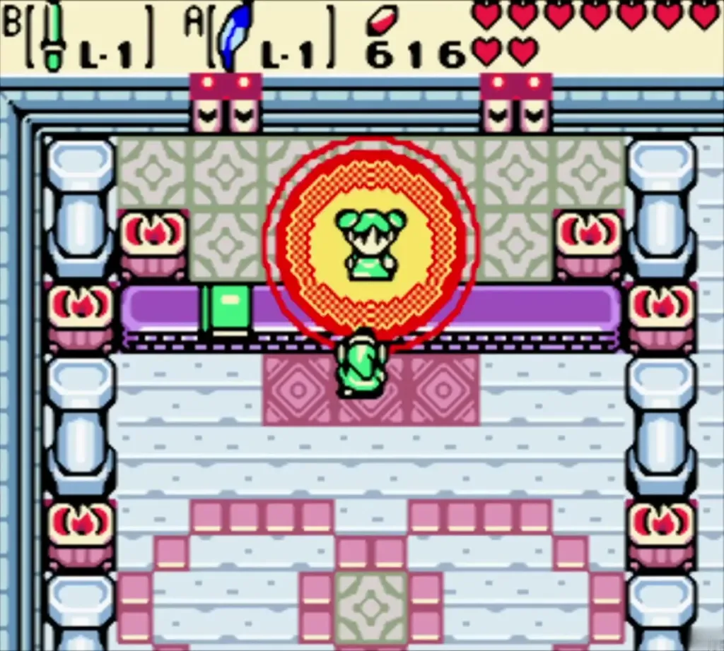 A ring of light around Farore as the third secret takes effect A ring of light around Farore as the third secret takes effect