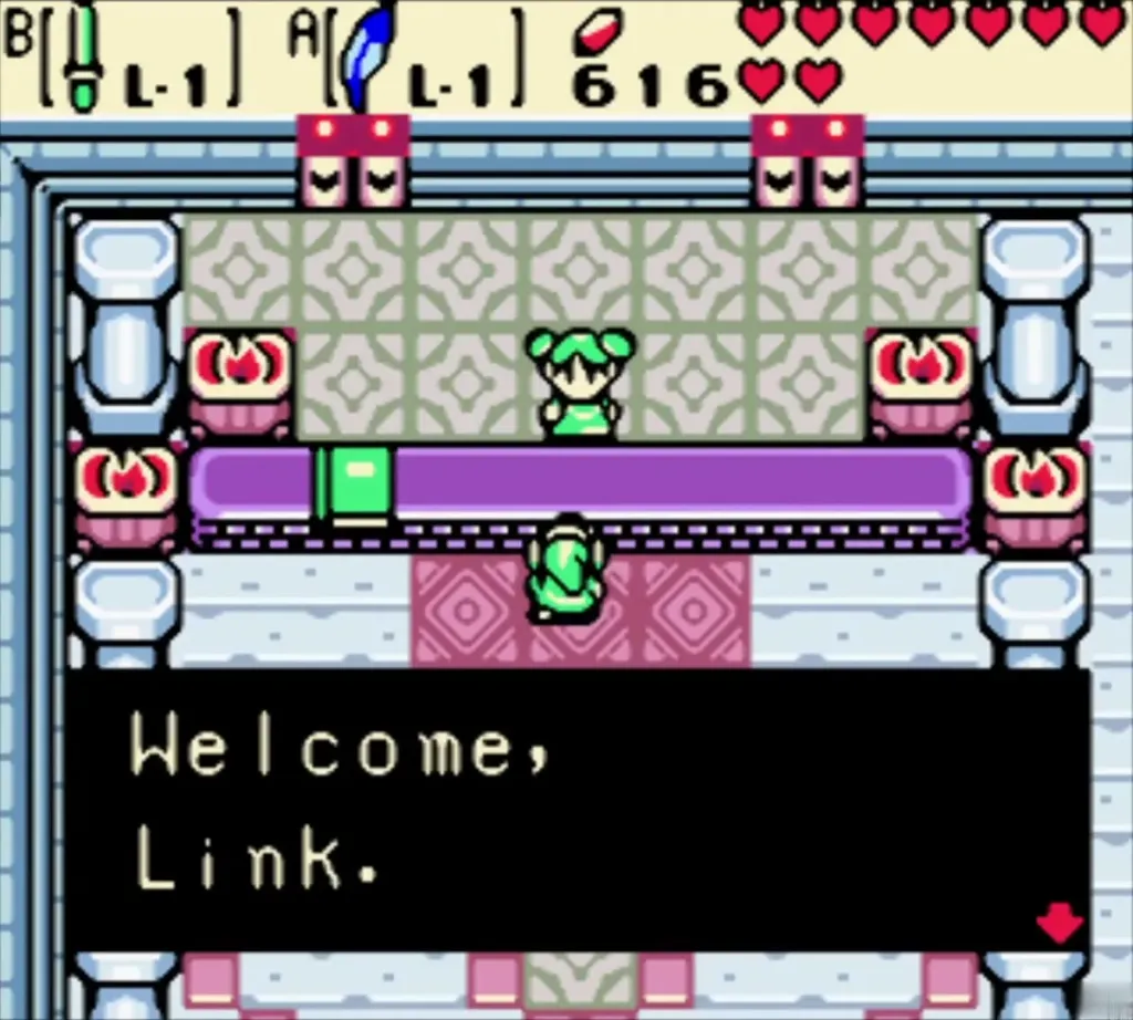 Farore welcoming Link in the Hall of Secrets Farore welcoming Link in the Hall of Secrets