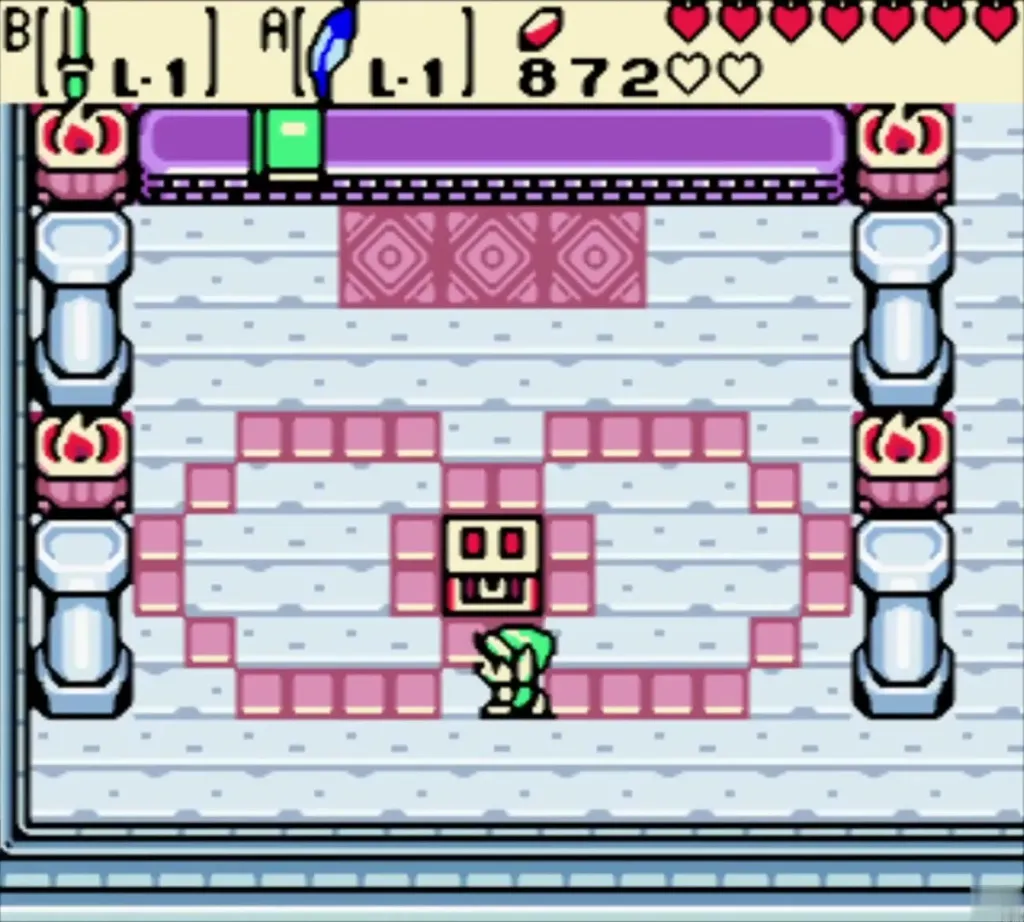 Link beside the chest in the Hall of Secrets ring before taking Bombchu Link beside the chest in the Hall of Secrets ring before taking Bombchu
